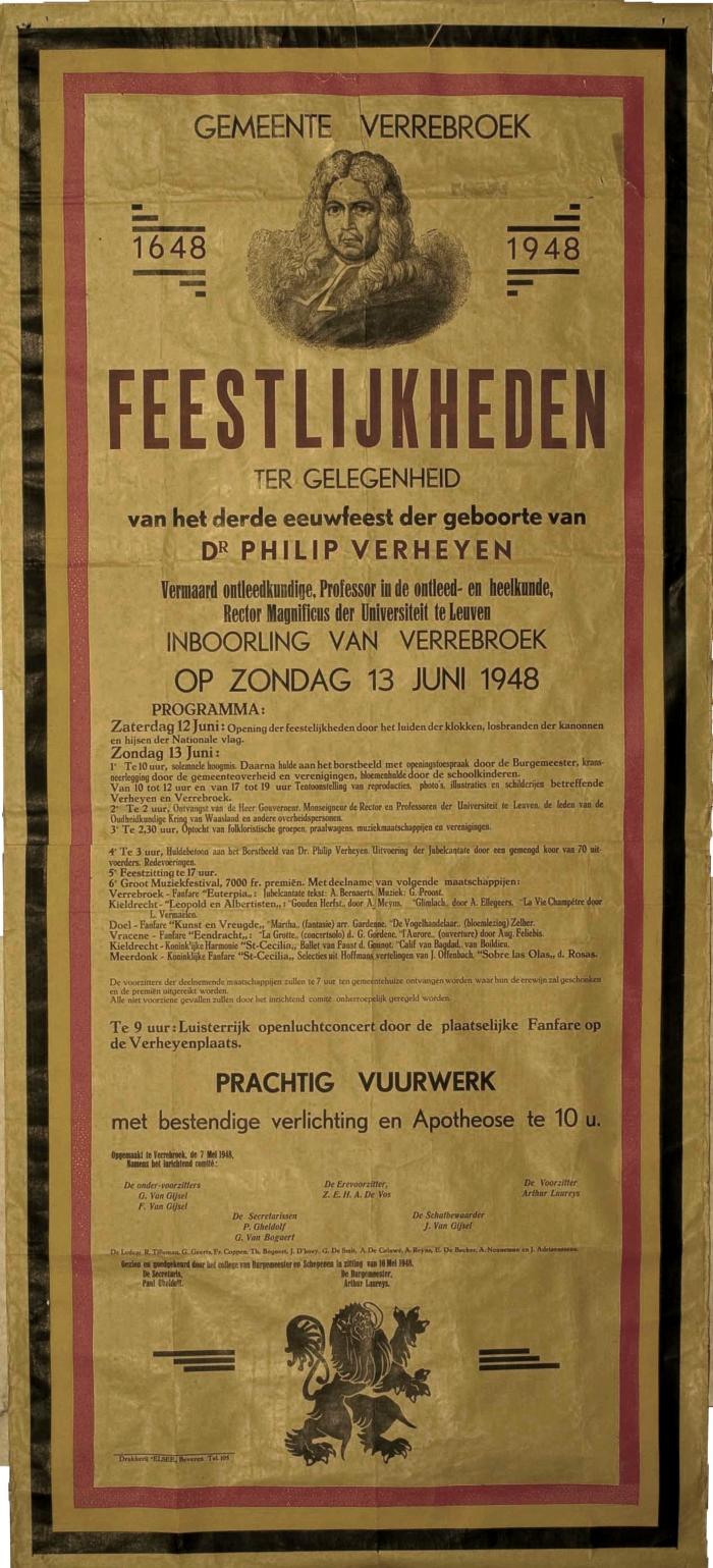 De affiche van de Verheyenviering 1948, 13 juni 1948