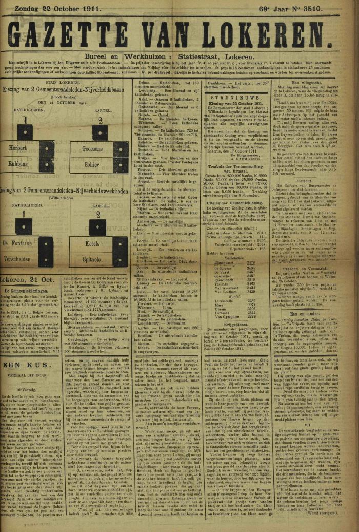 Gazette van Lokeren 22/10/1911