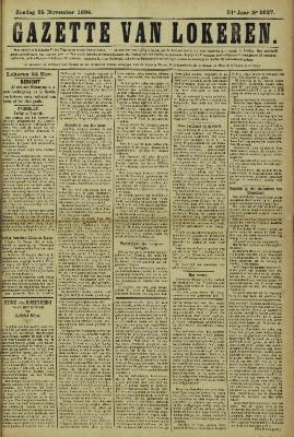 Gazette van Lokeren 25/11/1894