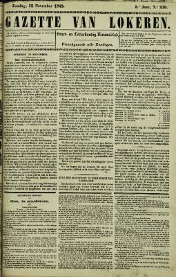Gazette van Lokeren 12/11/1848