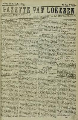 Gazette van Lokeren 18/09/1881