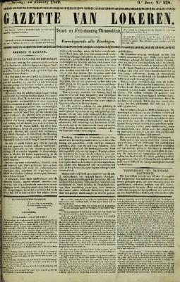 Gazette van Lokeren 14/01/1849