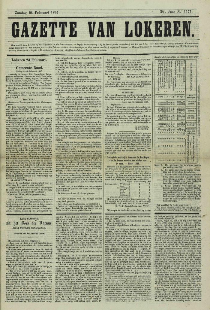 Gazette van Lokeren 24/02/1867