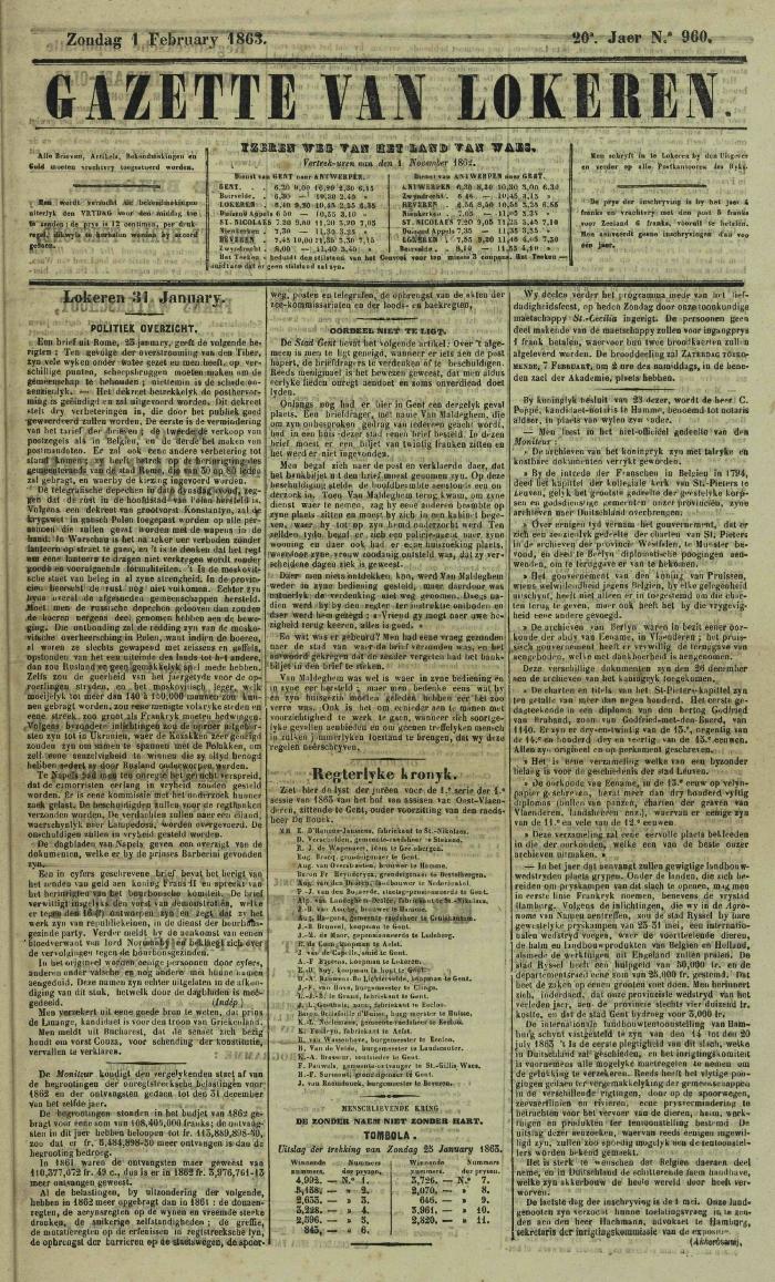Gazette van Lokeren 01/02/1863