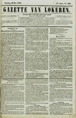 Gazette van Lokeren 23/05/1852