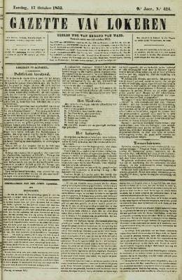 Gazette van Lokeren 17/10/1852