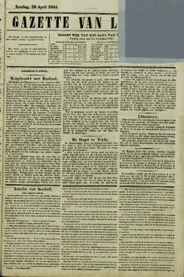 Gazette van Lokeren 23/04/1854