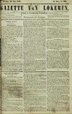Gazette van Lokeren 23/07/1848