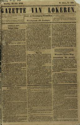 Gazette van Lokeren 22/07/1849