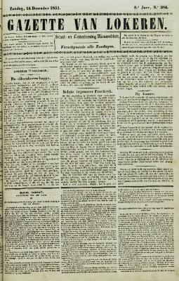 Gazette van Lokeren 14/12/1851