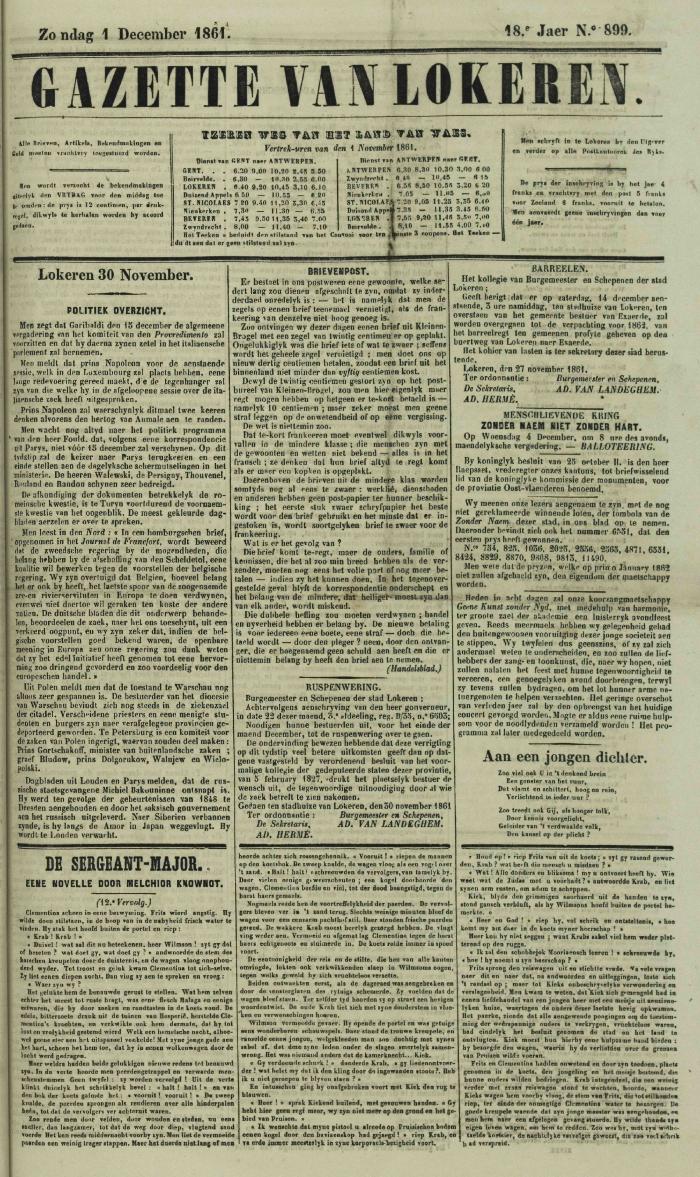 Gazette van Lokeren 01/12/1861