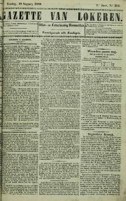 Gazette van Lokeren 18/08/1850