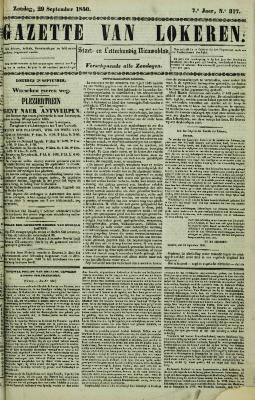 Gazette van Lokeren 29/09/1850