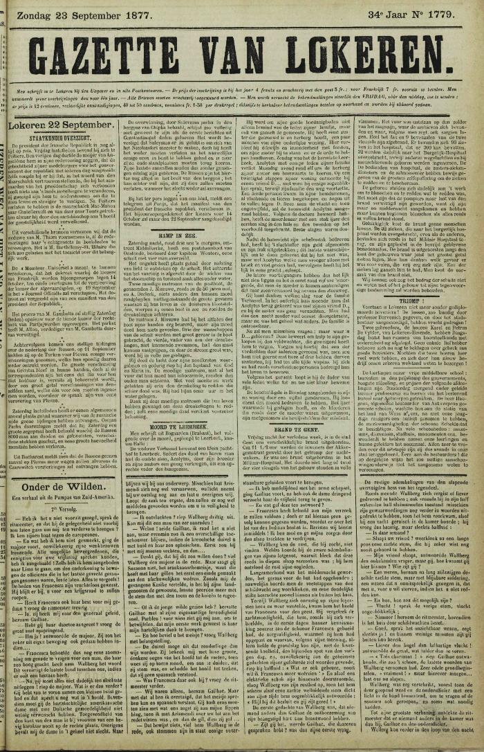 Gazette van Lokeren 23/09/1877