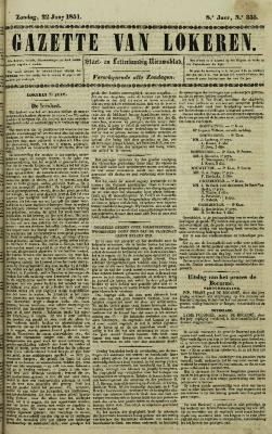 Gazette van Lokeren 22/06/1851