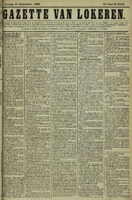 Gazette van Lokeren 21/09/1884