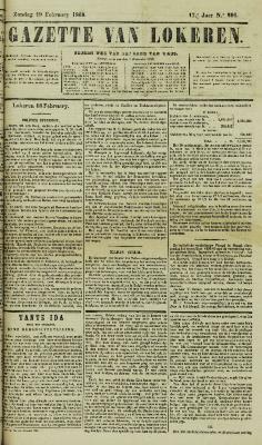 Gazette van Lokeren 19/02/1860