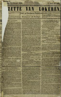 Gazette van Lokeren 17/02/1850
