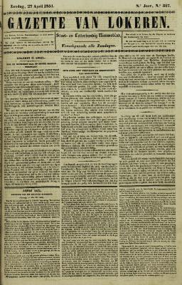 Gazette van Lokeren 27/04/1851