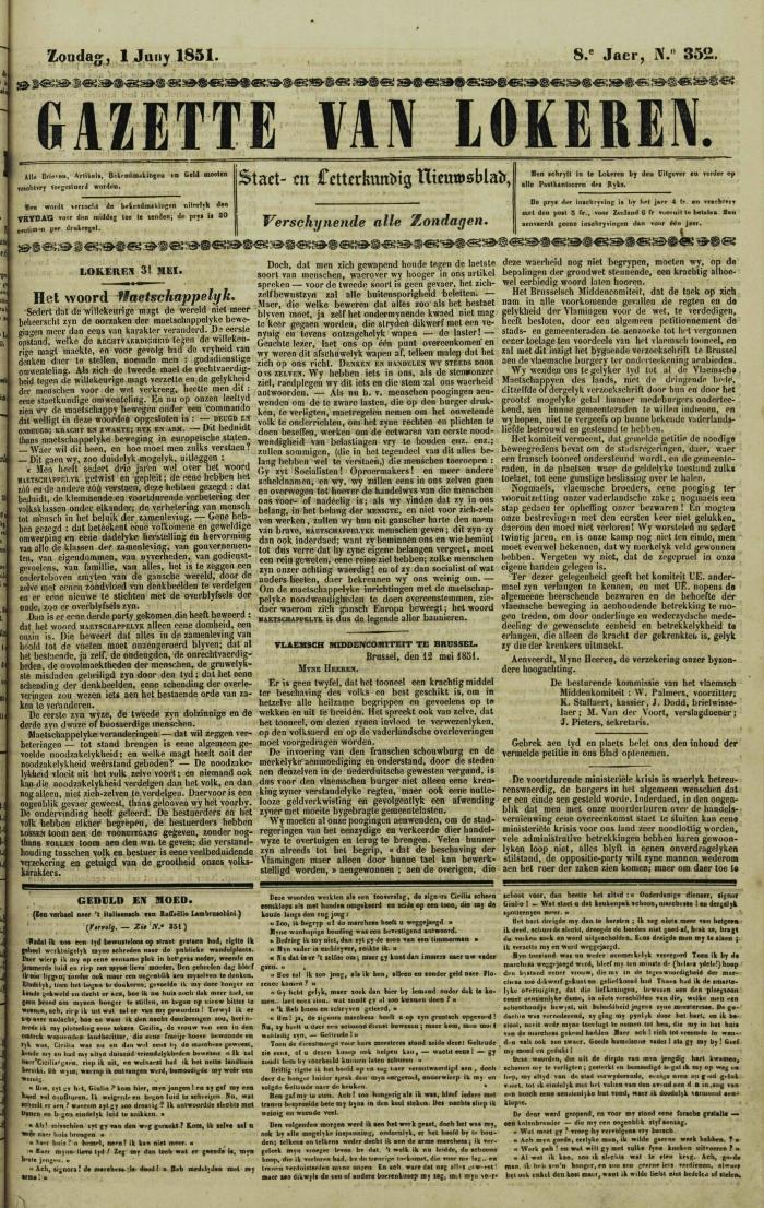 Gazette van Lokeren 01/06/1851
