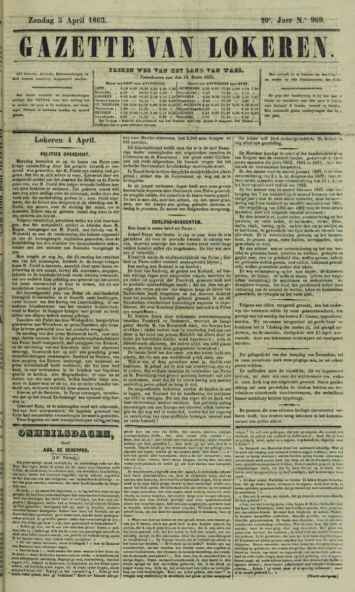 Gazette van Lokeren 05/04/1863