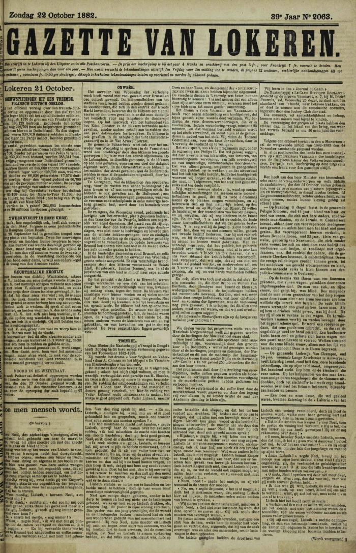 Gazette van Lokeren 22/10/1882