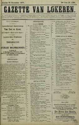 Gazette van Lokeren 25/11/1877