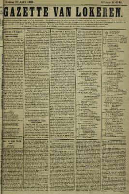 Gazette van Lokeren 20/04/1884