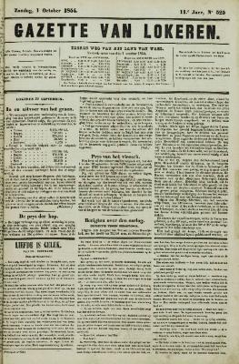 Gazette van Lokeren 01/10/1854