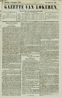 Gazette van Lokeren 07/11/1858
