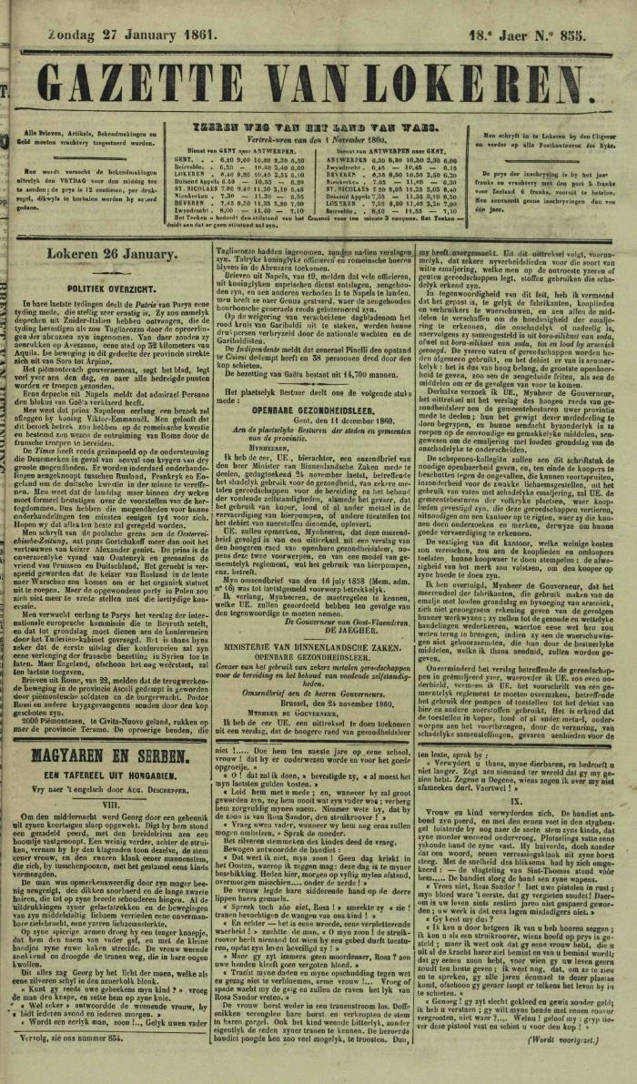Gazette van Lokeren 27/01/1861