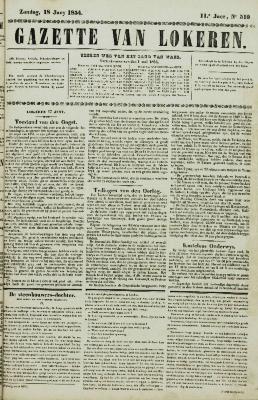 Gazette van Lokeren 18/06/1854