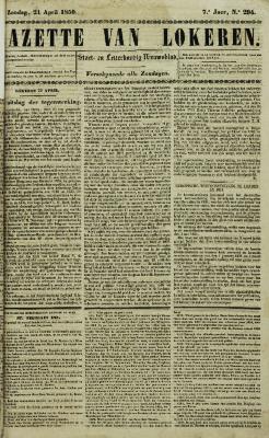 Gazette van Lokeren 21/04/1850