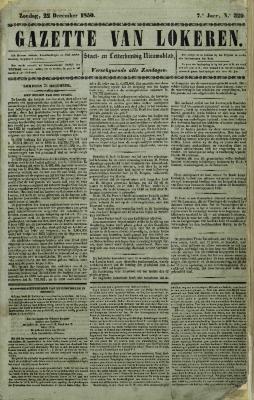 Gazette van Lokeren 22/12/1850