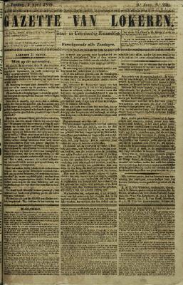 Gazette van Lokeren 01/04/1849