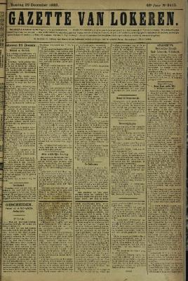 Gazette van Lokeren 22/12/1889