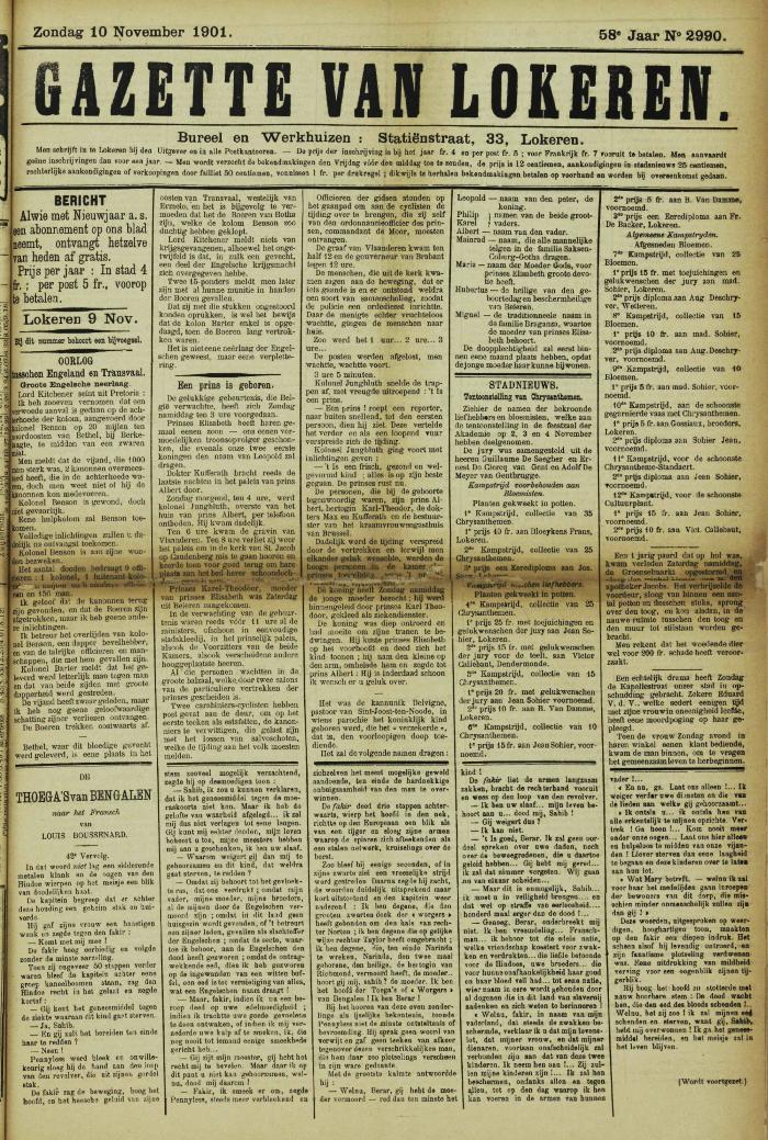 Gazette van Lokeren 10/11/1901