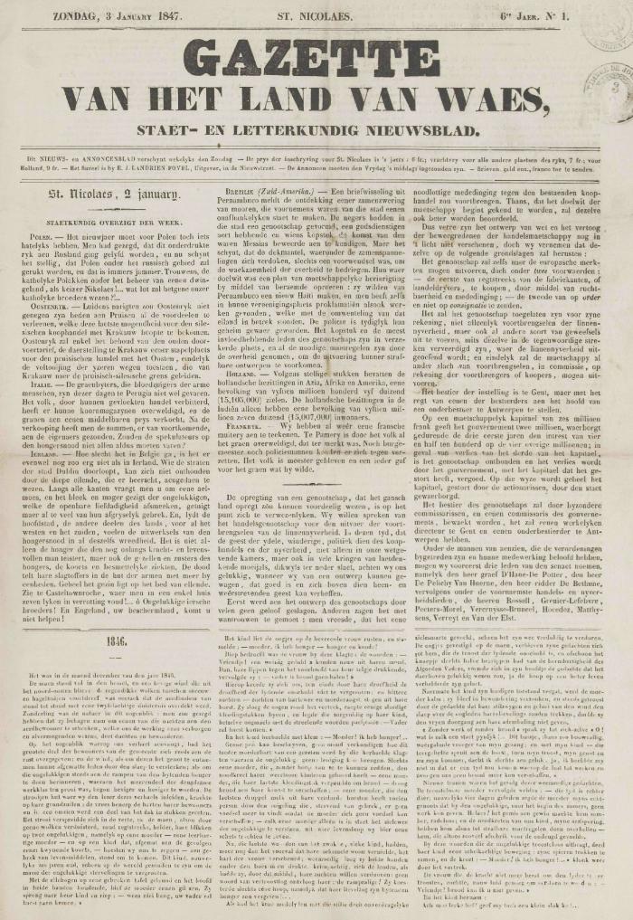 Gazette van het Land van Waes 03/01/1847