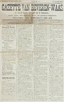 Gazette van Beveren-Waas 22/10/1899