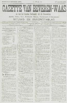 Gazette van Beveren-Waas 09/10/1898