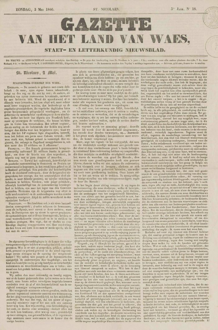 Gazette van het Land van Waes 03/05/1846