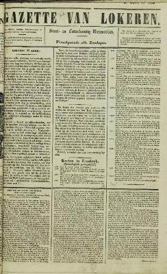 Gazette van Lokeren 23/04/1848