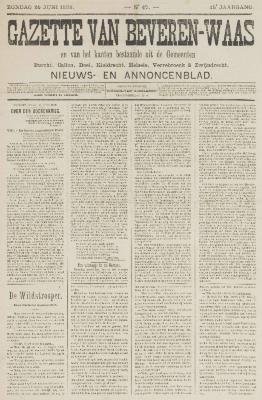 Gazette van Beveren-Waas 26/06/1898