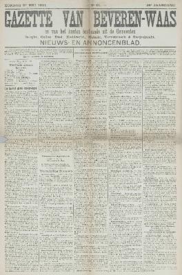 Gazette van Beveren-Waas 21/05/1911