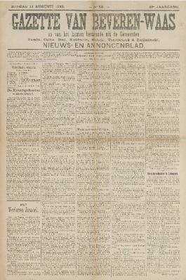 Gazette van Beveren-Waas 11/08/1912