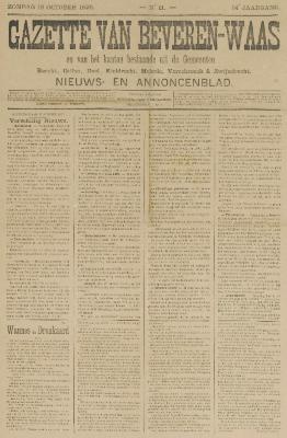 Gazette van Beveren-Waas 18/10/1896
