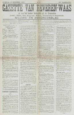 Gazette van Beveren-Waas 13/10/1907