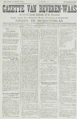 Gazette van Beveren-Waas 29/06/1902