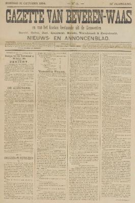 Gazette van Beveren-Waas 21/10/1894