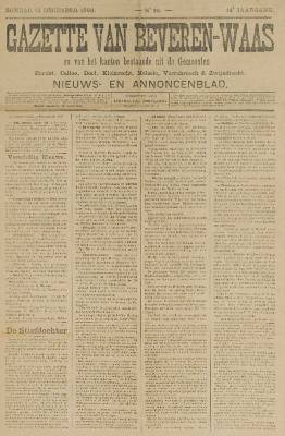 Gazette van Beveren-Waas 13/12/1896